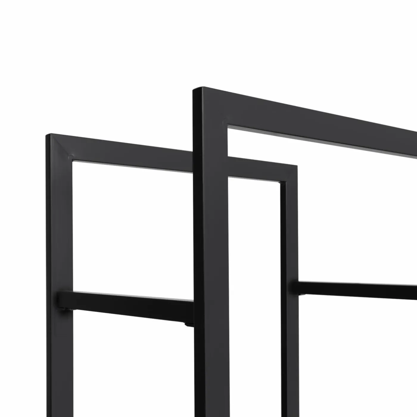 Range bûches vertical en acier noir et accessoires