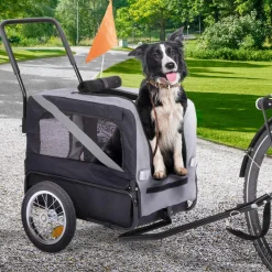Remorque à vélo pour chien avec réflecteurs