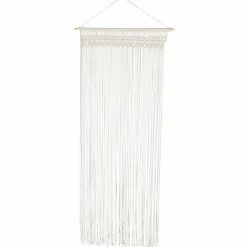 Rideau bohème beige en macramé