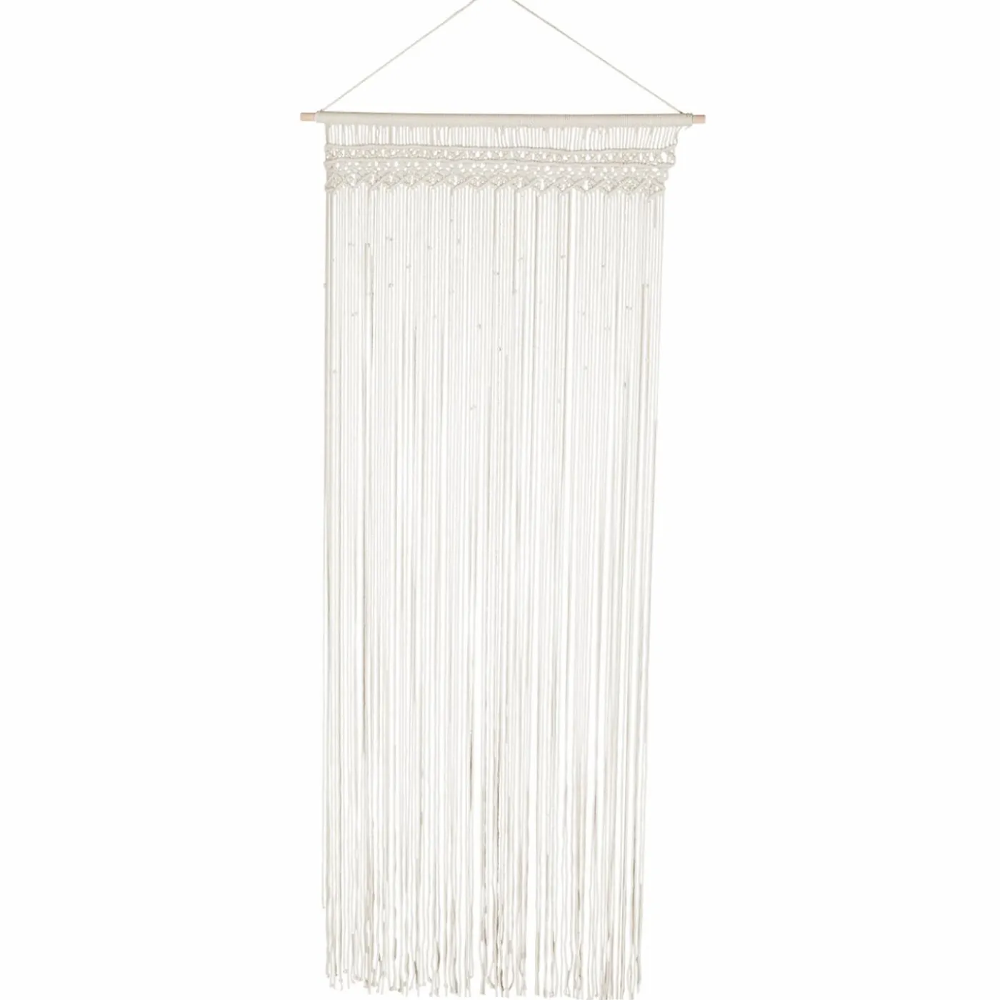 Rideau bohème beige en macramé