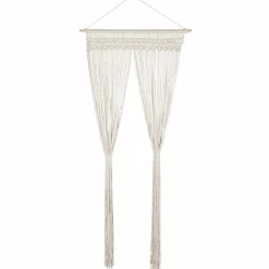 Rideau bohème beige en macramé