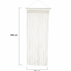 Rideau bohème beige en macramé