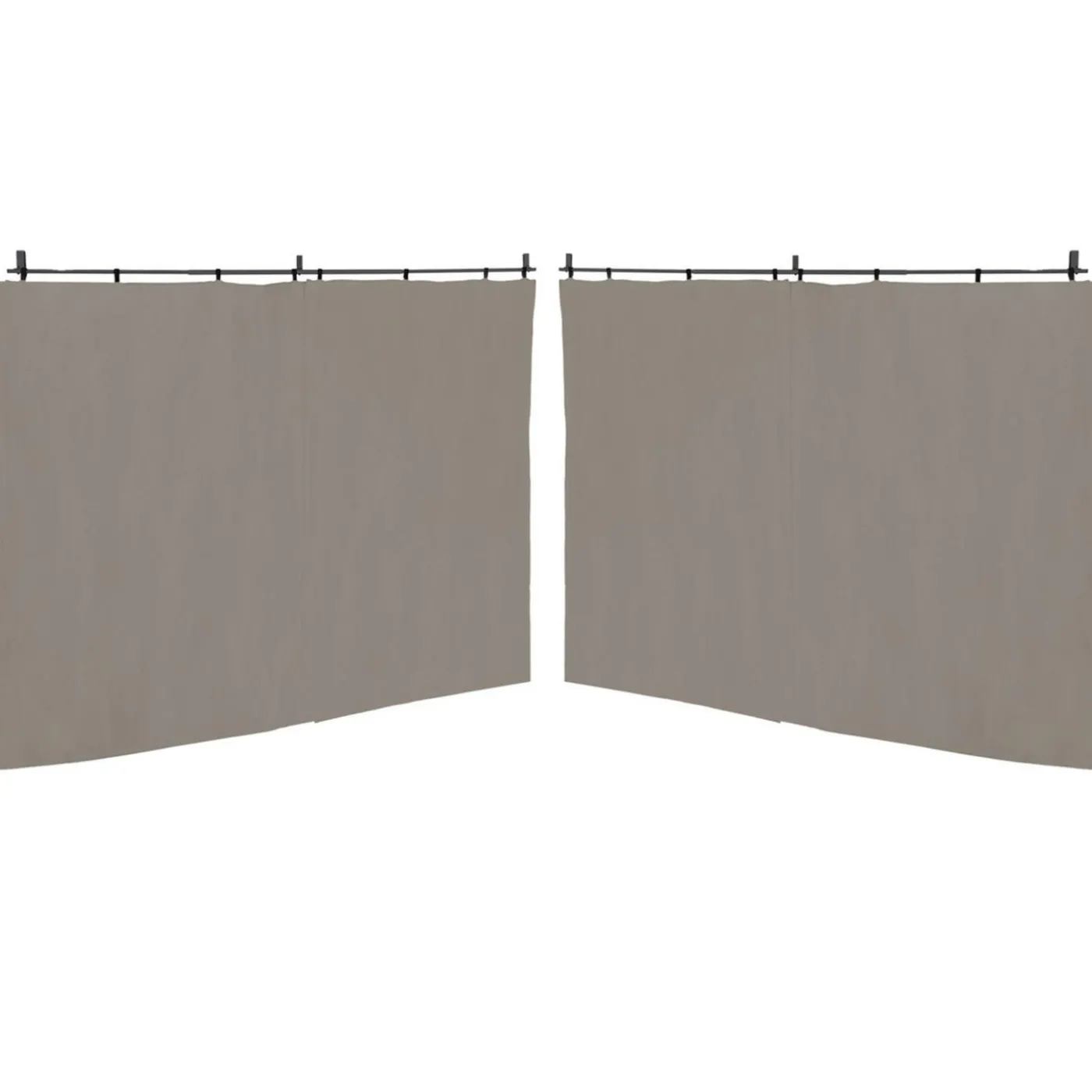 Rideaux de 3 et 4 M avec fermeture éclair pour pergola taupe : lot de 2