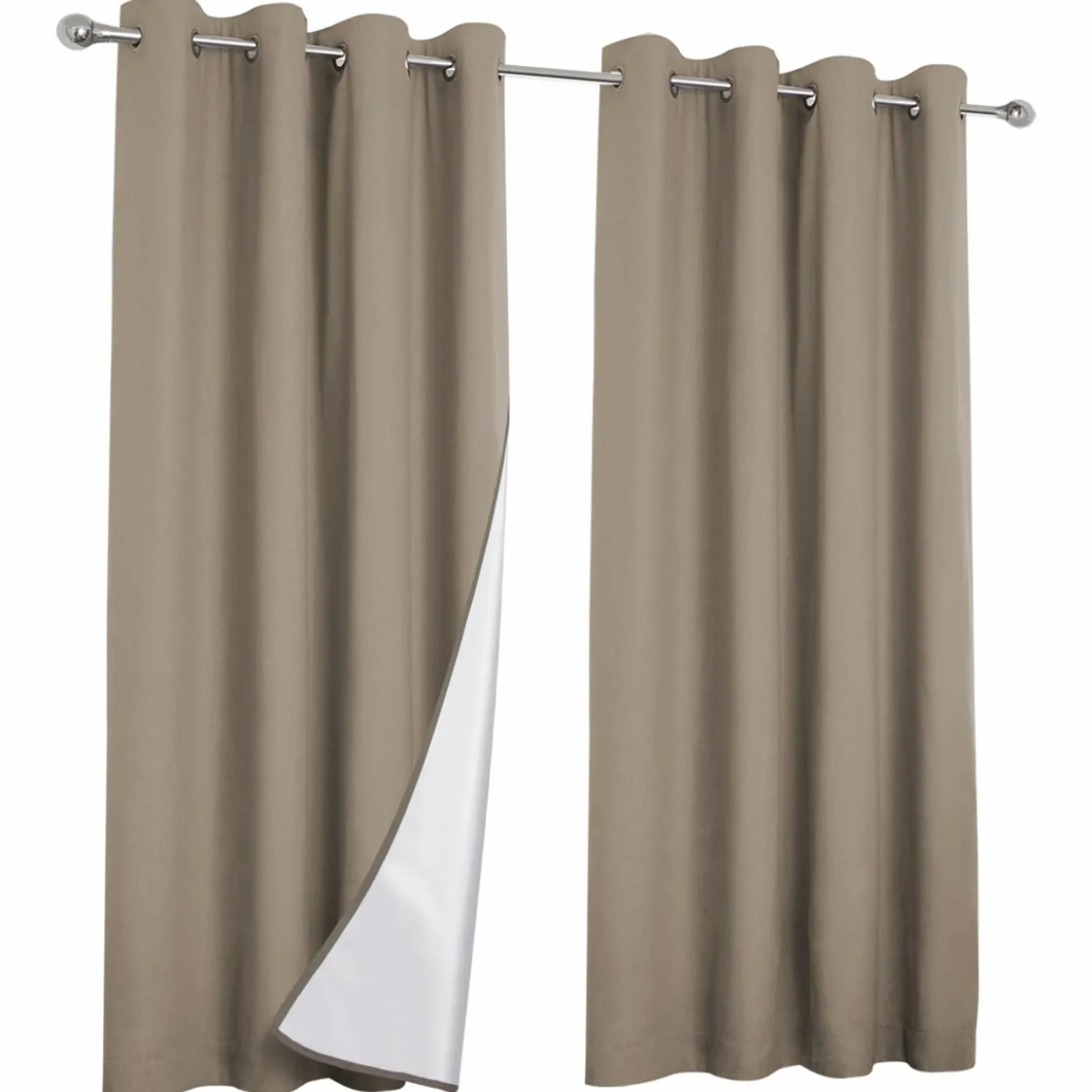 Rideaux occultants thermiques couleur taupe