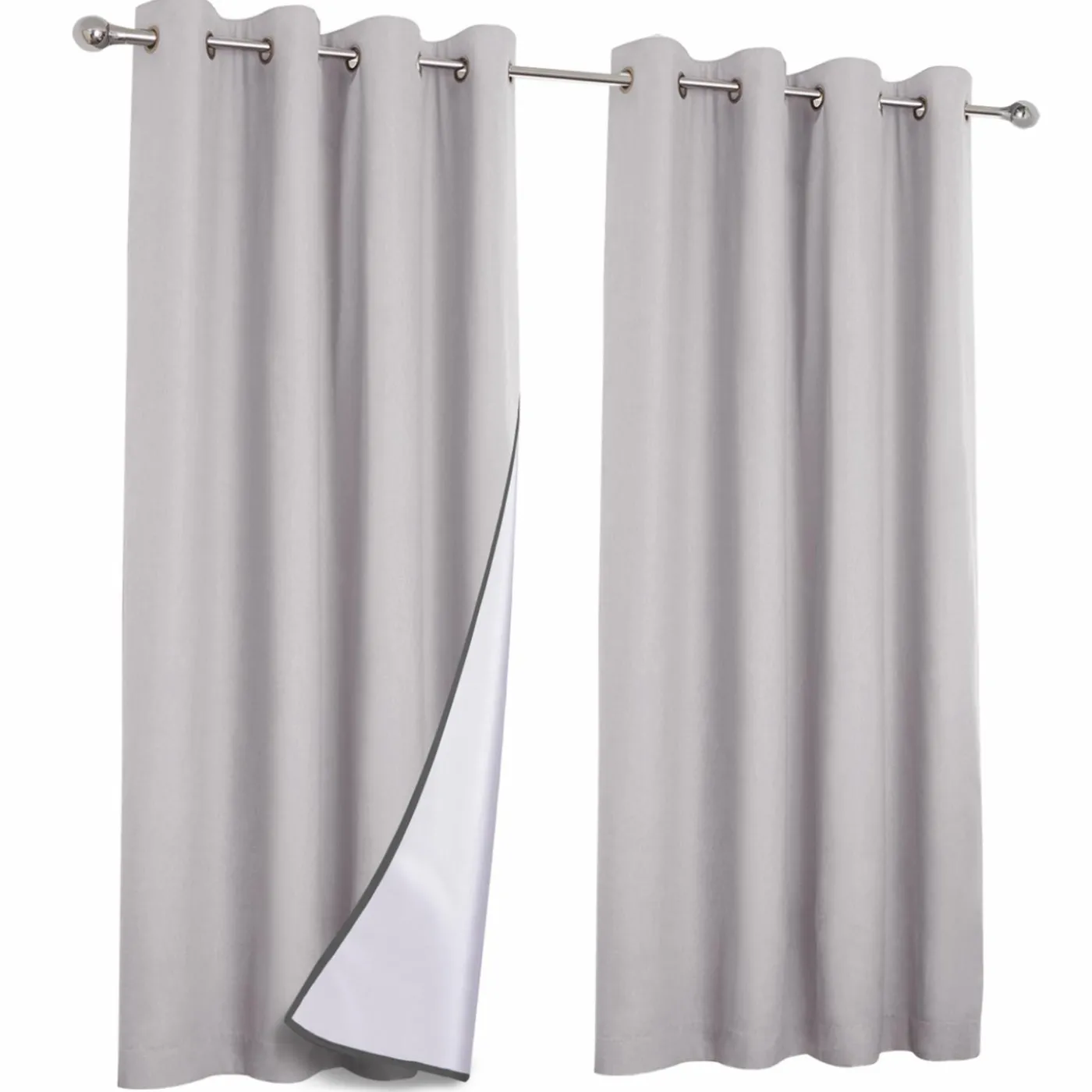 Rideaux occultants thermiques gris clair