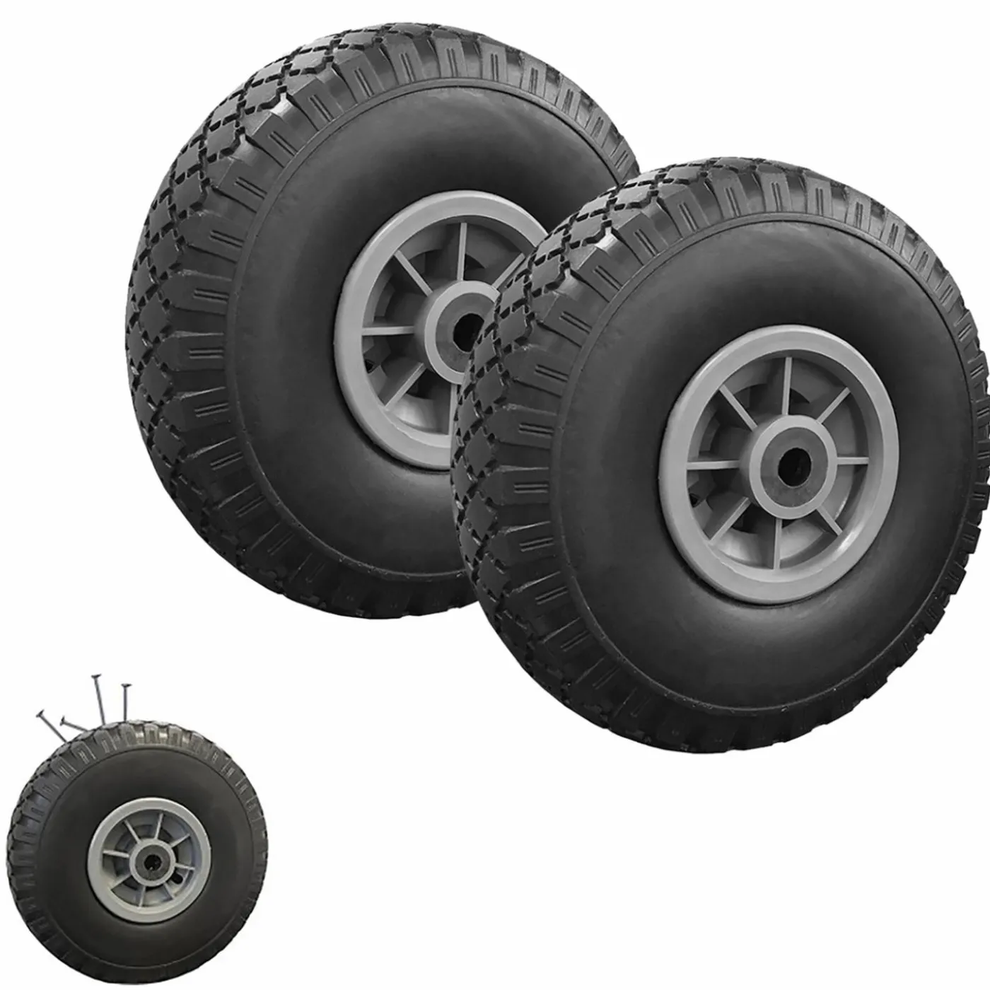 Roues increvables 250 mm pour brouette, diable, chariot