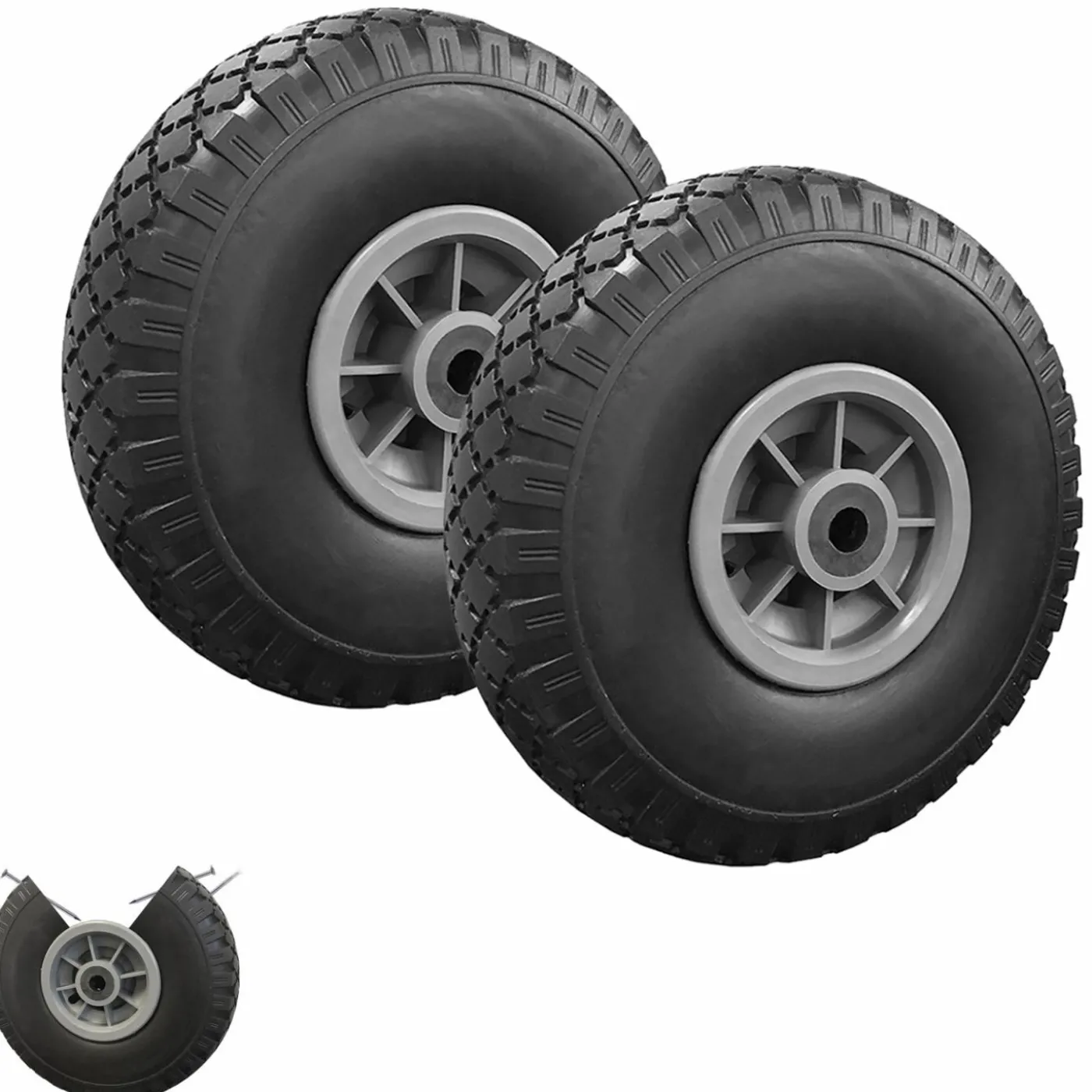 Roues increvables 250 mm pour brouette, diable, chariot