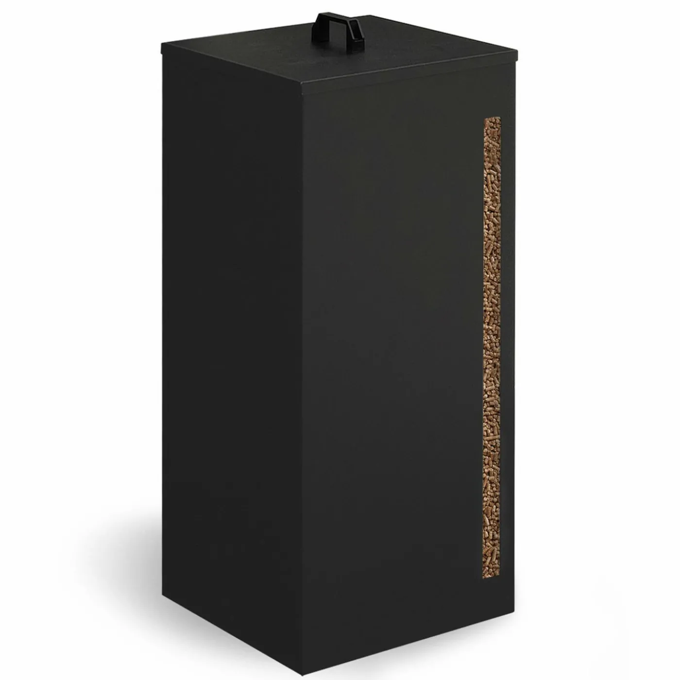 Réservoir à granulés - rangement à pellets 55 kg noir 36 x 36 x 87 cm