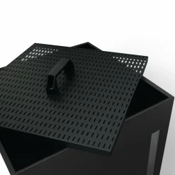 Réservoir à granulés - rangement à pellets 55 kg noir 36 x 36 x 87 cm