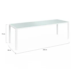 Salon de jardin 10 personnes blanc et beige 240 cm