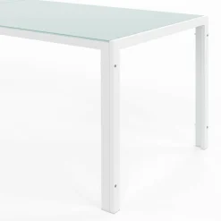 Salon de jardin 10 personnes blanc et beige 240 cm
