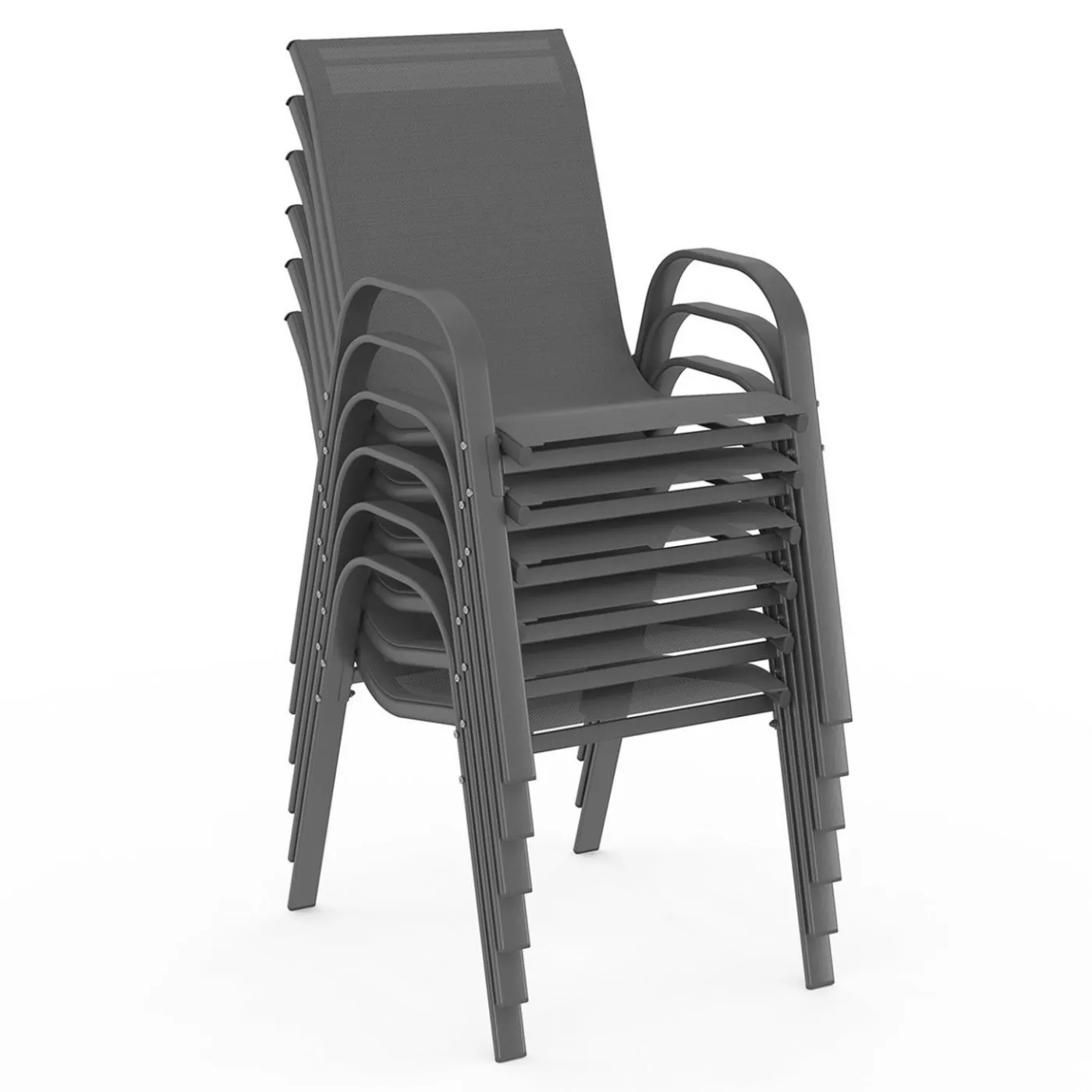 Salon de jardin avec 8 chaises empilables
