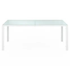 Salon de jardin blanc et beige table 190 cm et 8 chaises empilables