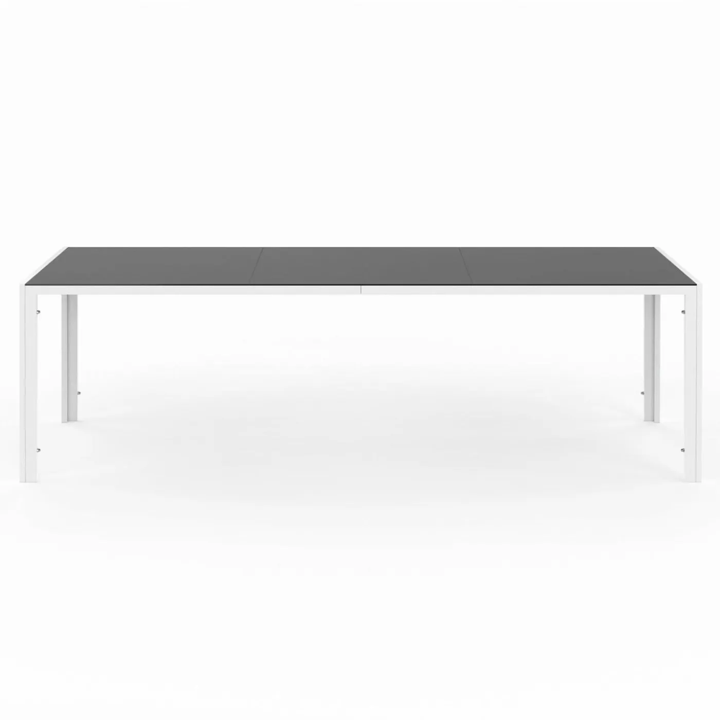 Salon de jardin blanc et gris avec chaises empilables