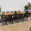 Salon de jardin bois et noir extensible