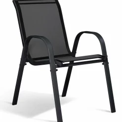 Salon de jardin bois et noir extensible