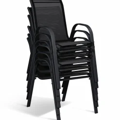 Salon de jardin bois et noir extensible