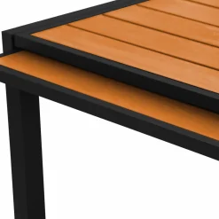 Salon de jardin bois et noir extensible