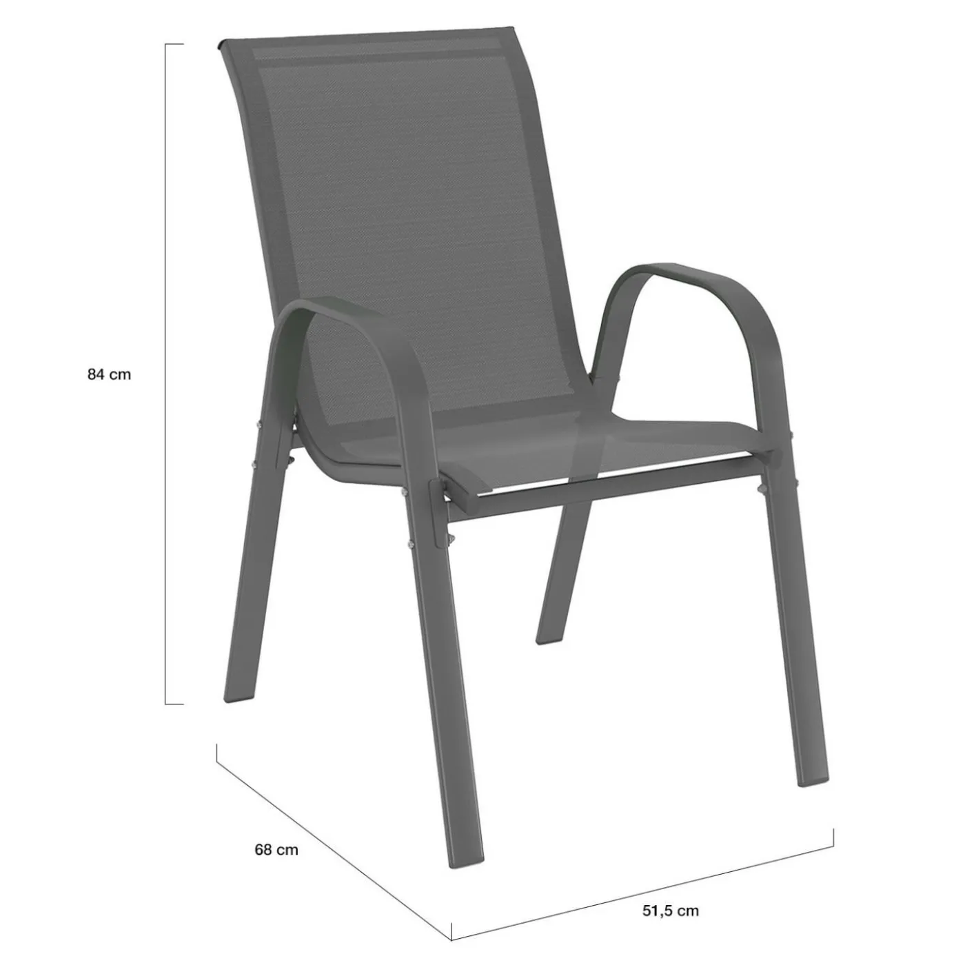 Salon de jardin 8 chaises empilables mix color gris, noir et terracotta et table 190 cm