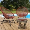 Salon de jardin fil plastique terracotta