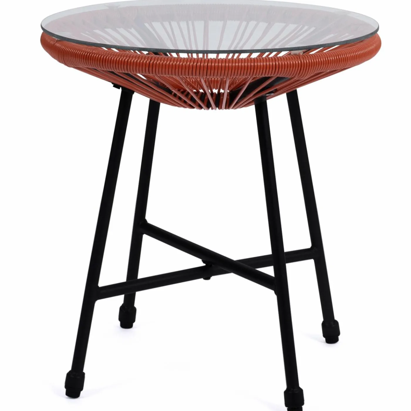 Salon de jardin fil plastique terracotta