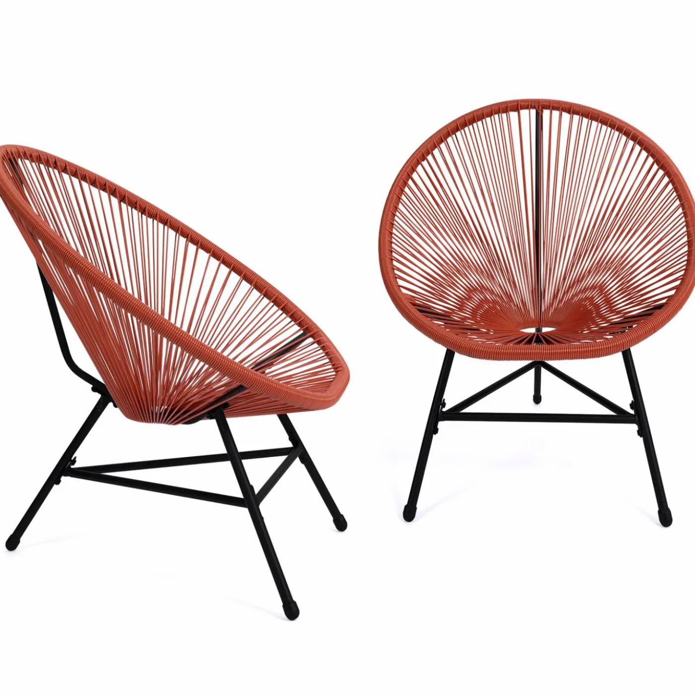 Salon de jardin fil plastique terracotta