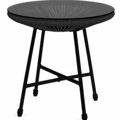 Salon de jardin fil plastique noir