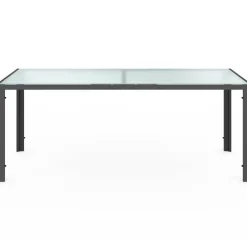 Salon de jardin gris anthracite table 190 cm et 8 chaises empilables