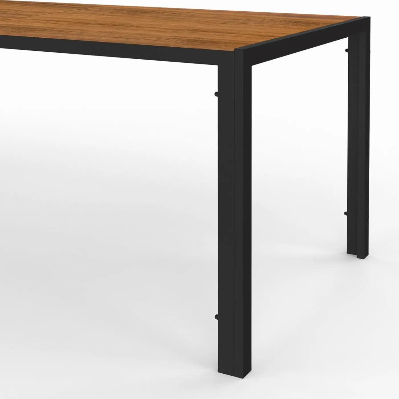 Salon de jardin noir et bois table de jardin 240 cm avec 10 chaises empilables