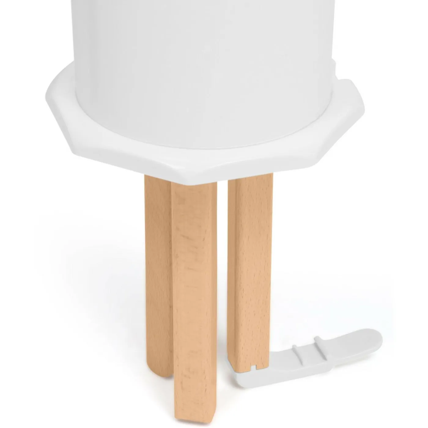 Séchoir à linge à rayons rotatif et pliable blanc et bois