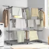 Séchoir à linge pliable extensible 40M gris 3 niveaux
