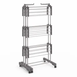 Séchoir à linge pliable extensible 40M gris 3 niveaux