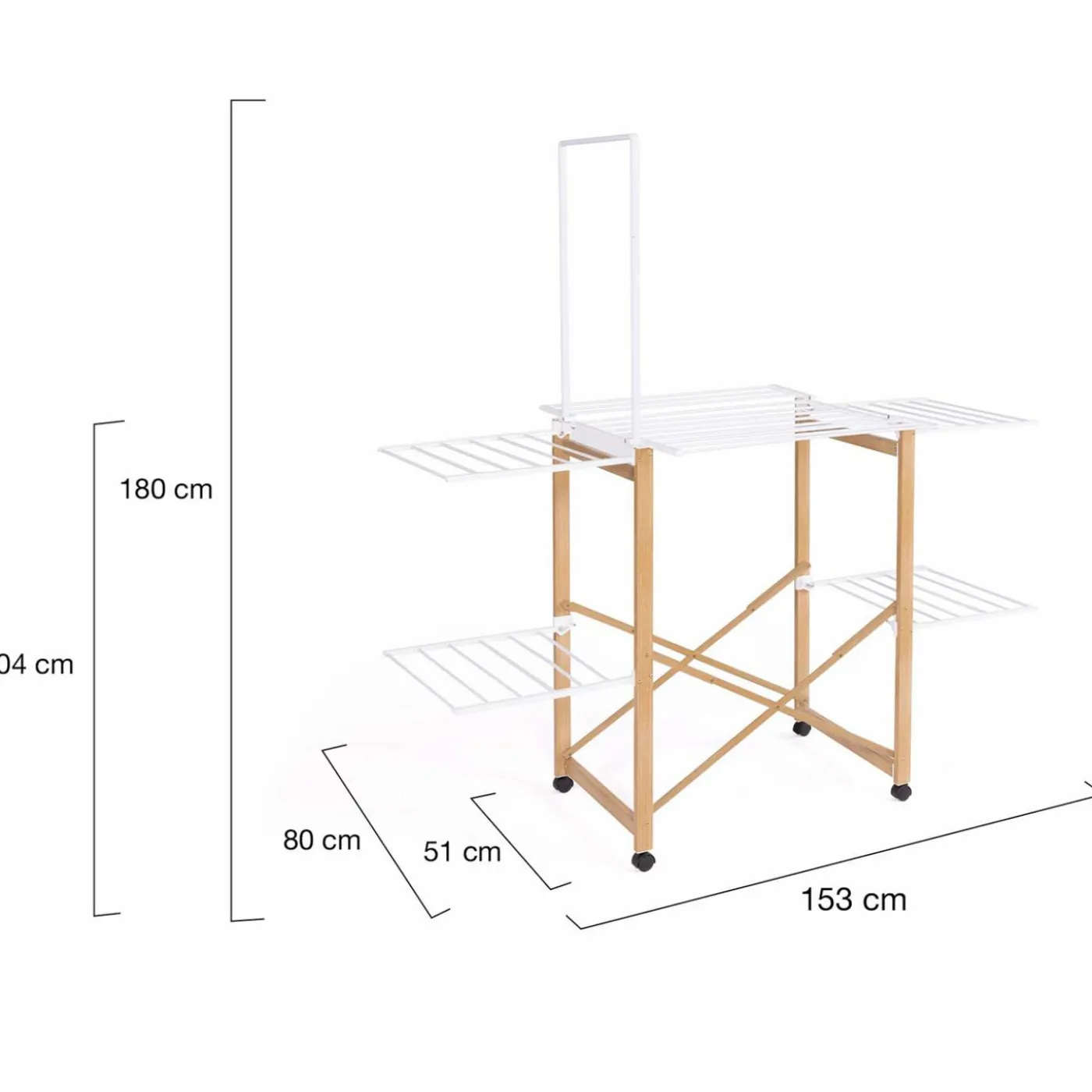Séchoir design imitation bois avec penderie pliable