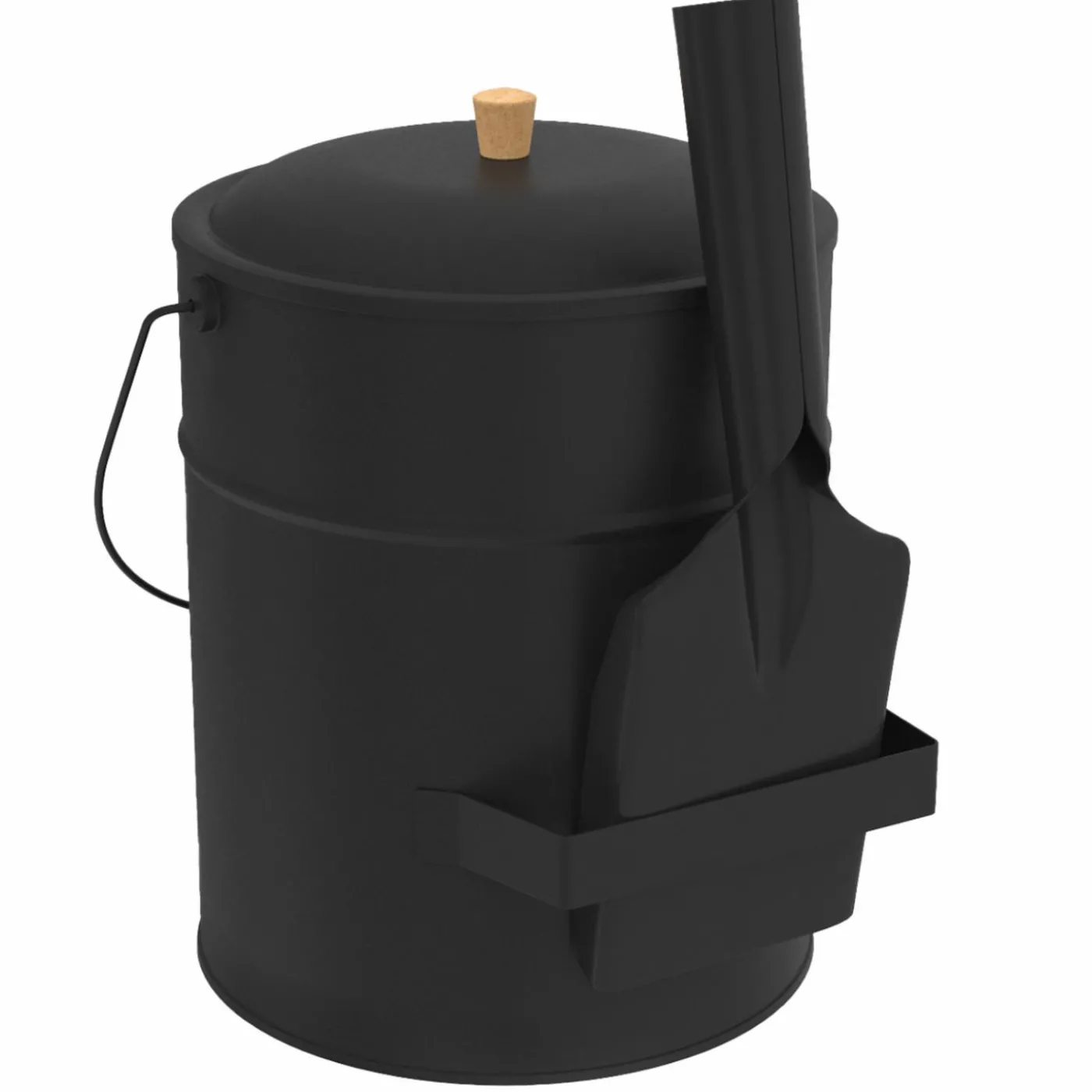 Seau à cendres avec couvercle et pelle : 15 litres