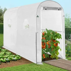 Serre à tomates 3 m² 3 x 1 x 2 m blanche