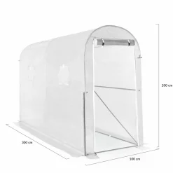 Serre à tomates 3 m² 3 x 1 x 2 m blanche