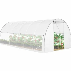 Serre de jardin blanche 18 m² avec 2 côtés relevables 6x3x2m