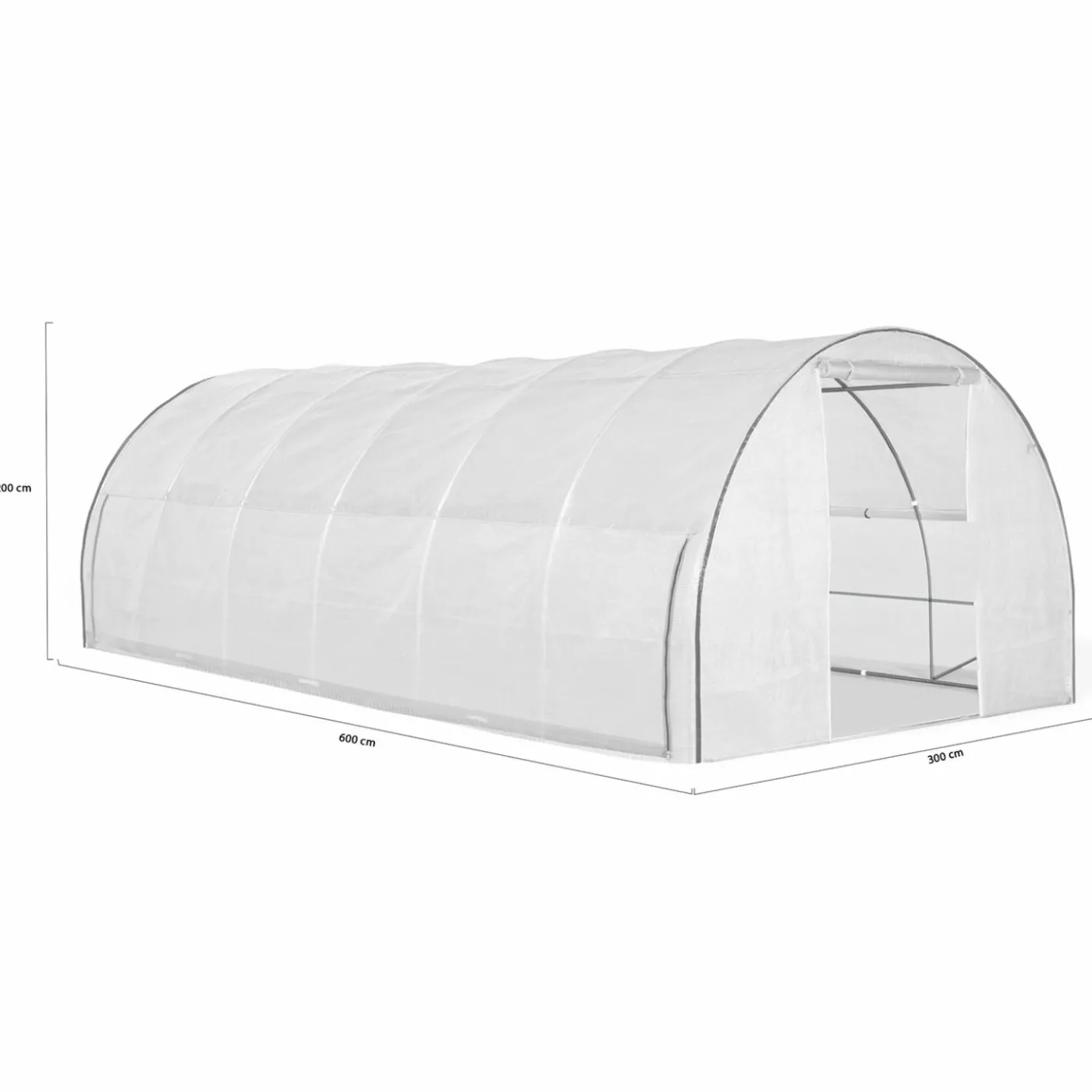 Serre de jardin blanche 18 m² avec 2 côtés relevables 6x3x2m