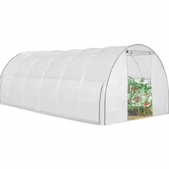 Serre de jardin blanche 18 m² avec 2 côtés relevables 6x3x2m