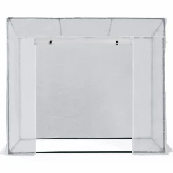 Serre de jardin blanche avec porte et fenêtres relevables