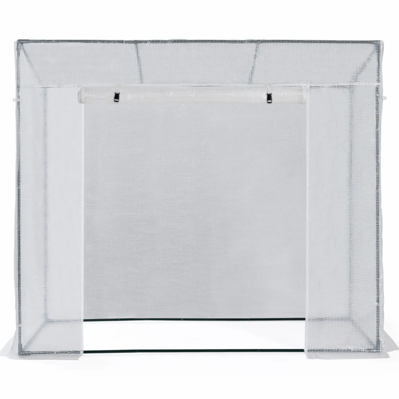 Serre de jardin blanche avec porte et fenêtres relevables