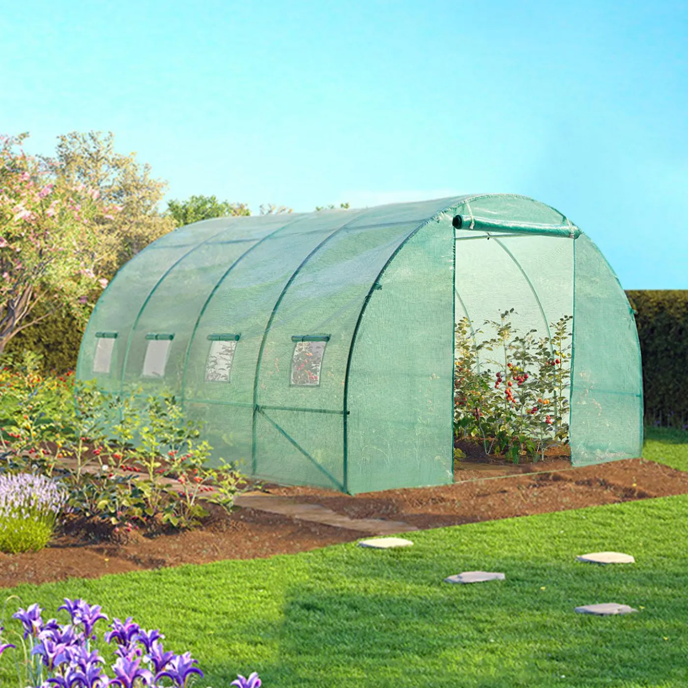 Serre de jardin verte 12 m² 4x3 m