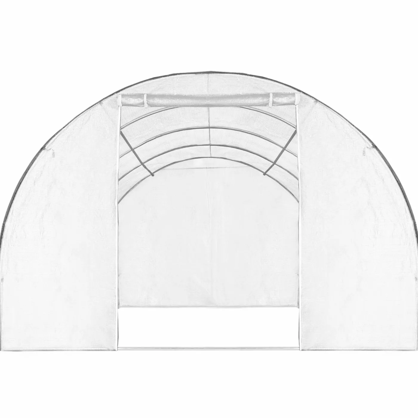 Serre tunnel de jardin 12M² blanche relevable avec moustiquaire
