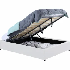 Sommier coffre de rangement 160x200 cm blanc