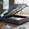 Sommier coffre de rangement 140x190 cm gris