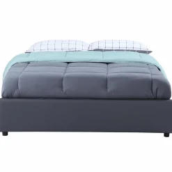 Sommier coffre de rangement 140x190 cm gris