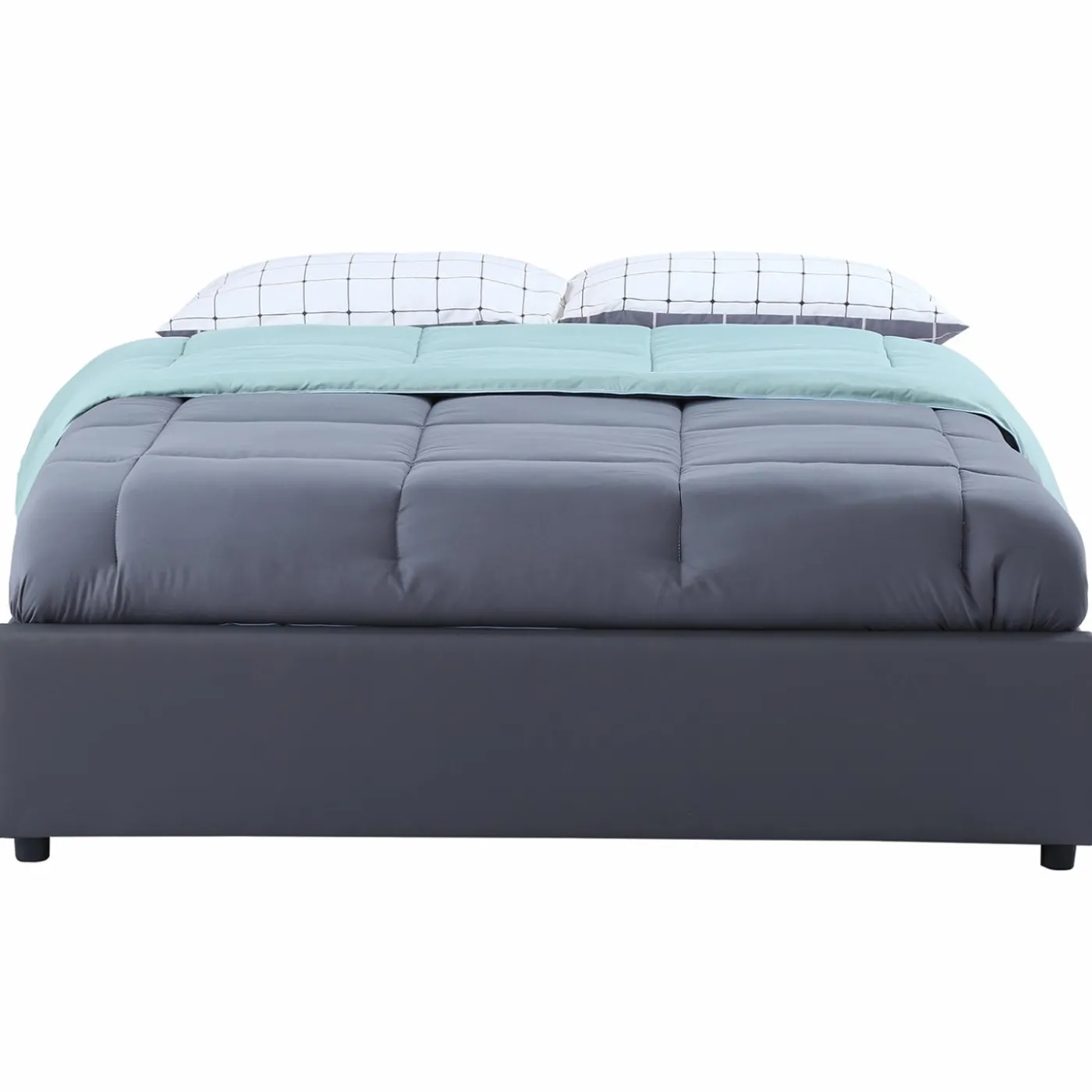 Sommier coffre de rangement 140x190 cm gris
