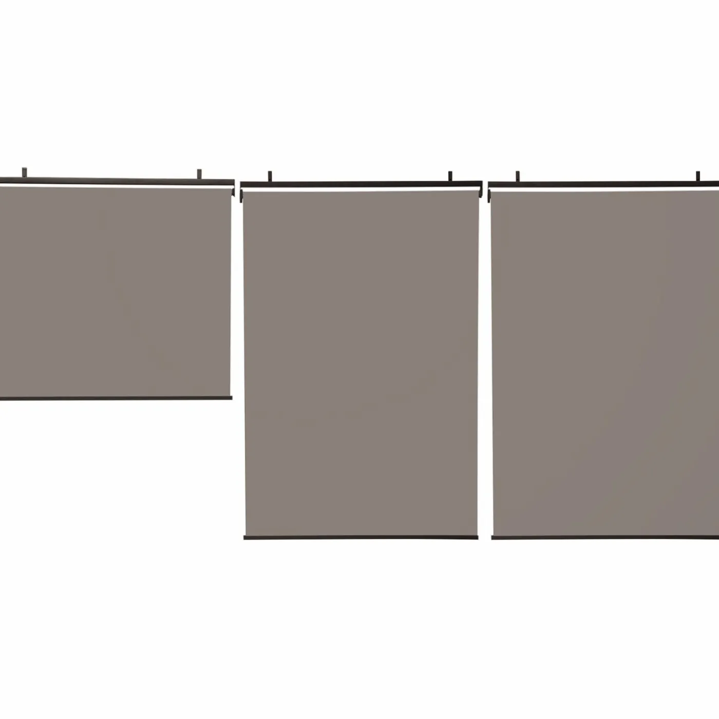 Stores enrouleurs verticaux pour pergola couleur taupe