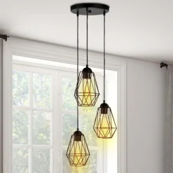 Suspension lampes forme diamant