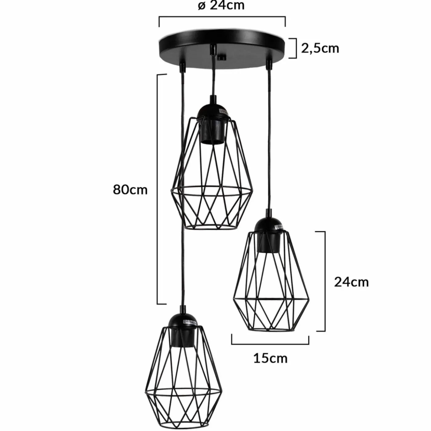 Suspension lampes forme diamant